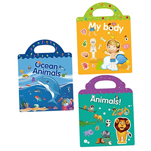 VICASKY Cartoon-stickerbücher Für Kinder 3 Sets Mit Meerestier-aufklebern Wanddekoration Partygeschenk Und Pädagogische Aktivität von VICASKY