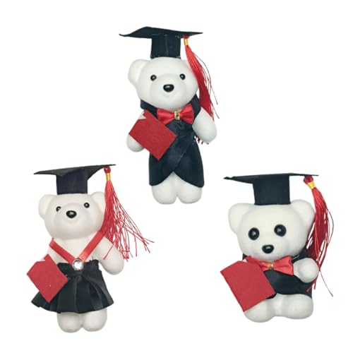 VICASKY 3 Stück Bärenpuppe Abschlusssaison Tier High School Grad Plüsch Absolvent Vorschule Krankenschwester Abschlussbär Abschlusstier Bär Für College Filztuch von VICASKY