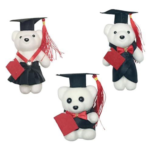 VICASKY 3 Stück Bärenpuppe Für Absolventen Vorschulkind Abschlussfeier Tier Plüsch Stoffbär Abschlusstier Krankenschwester Abschlussbär Abschlussfeier Dekoration von VICASKY