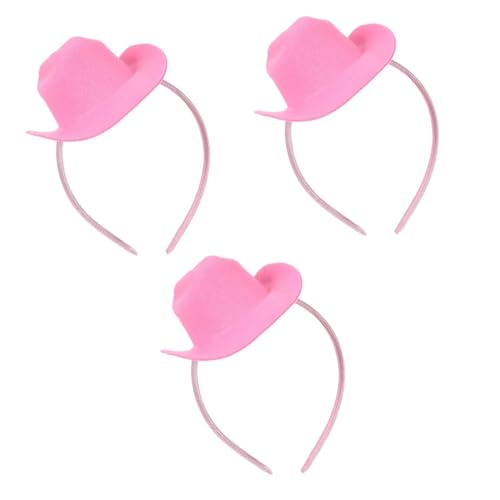 VICASKY 3 Stück Cowgirl Hut Stirnband mit Mini Cowboyhut Spaßiges Kostüm Haarband für Partys Karneval und Cosplay Leicht und Bequem für Anlässe von VICASKY
