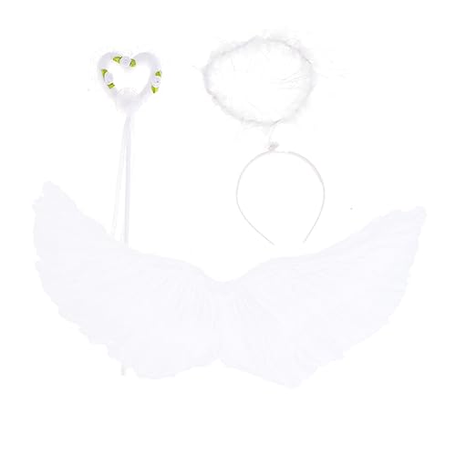 VICASKY 3 Stück Federflügel Engel Kinderflügel für Erwachsene Flügel Kostüm Kinderpartykostüm Weiß VICASKY 3 Stück Federflügel Engel Kinderflügel für Erwachsene Flügel Kostüm Kinderpartykostüm Weiß von VICASKY