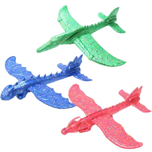 VICASKY 3 Stücke Handwurf Flugzeugspielzeug für Kinder Wurfgleiter Modell Leichtes und Flexibles Spielzeug für Outdoor Spaß für Jungen und Mädchen von VICASKY
