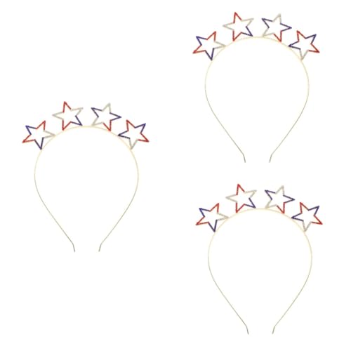 VICASKY 3 Stück Fünf Eck Stern Haarreif mit Strass Schmuck Flexibles Party Haarband für Erwachsene Rutschfestes Independence Day Accessoire Leichtes Stirnband für Familienfeiern VICASKY 3 Stück Fünf Eck Stern Haarreif mit Strass Schmuck Flexibles Party Haarband für Erwachsene Rutschfestes Independence Day Accessoire Leichtes Stirnband für Familienfeiern von VICASKY
