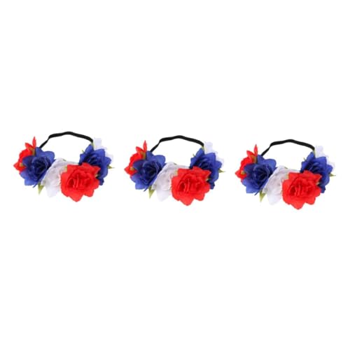 VICASKY 3 Stück Halloween Haarband mit Elastischem Stretch Weiße und Blaue Künstliche Blumen Festliches Haarschmuck für Erwachsene Leichtes Halloween Flower Hair Accessory für Partys und von VICASKY