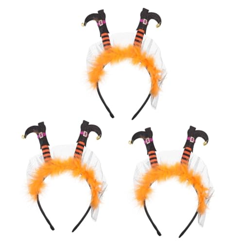 VICASKY 3 Stück Halloween Hexenfuß Stirnband Damen Party Haarreif Grusel Kostümaccessoire Kunststoff Halloween Kopfschmuck für Frauen Mädchen von VICASKY