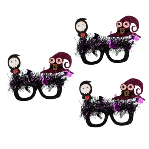 VICASKY 3 Stück Halloween Partybrille Lustige Leichte Foto Requisiten für Erwachsene Gruselige Halloween Brillen mit Schädel Hexenhut und Fledermaus Einheitsgröße Wiederverwendbar und VICASKY 3 Stück Halloween Partybrille Lustige Leichte Foto Requisiten für Erwachsene Gruselige Halloween Brillen mit Schädel Hexenhut und Fledermaus Einheitsgröße Wiederverwendbar und von VICASKY