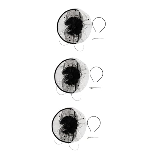 VICASKY 3 Stück Hochwertiger Verschleißfester Netzstoff Haarfascinator für Braut und Party Dekoratives Stirnband in Schwarz für Hochzeit Halloween Cosplay und Festliche Anlässe VICASKY 3 Stück Hochwertiger Verschleißfester Netzstoff Haarfascinator für Braut und Party Dekoratives Stirnband in Schwarz für Hochzeit Halloween Cosplay und Festliche Anlässe von VICASKY