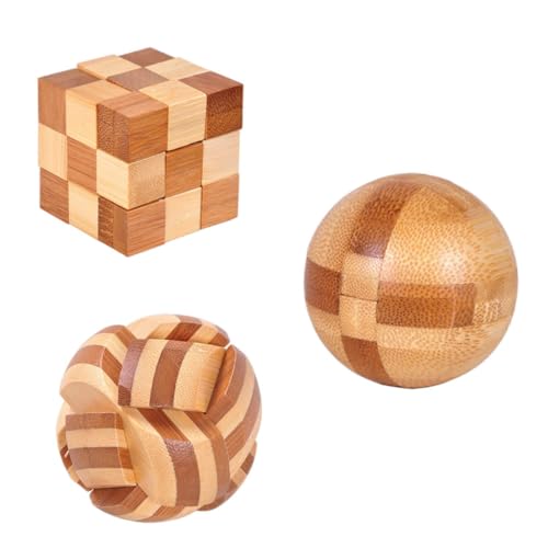 VICASKY 3 Stück Kongming Schlossspielzeug gehirn Training Erwachsene holzspielsachen Lernspielzeug ineinandergreifendes Puzzle- Interlock- Bambus Light Brown VICASKY 3 Stück Kongming Schlossspielzeug gehirn Training Erwachsene holzspielsachen Lernspielzeug ineinandergreifendes Puzzle- Interlock- Bambus Light Brown von VICASKY