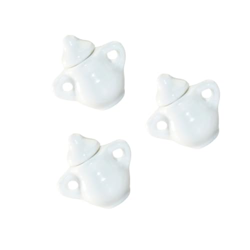 VICASKY 3 Stück Miniatur Porzellan Zuckergefäße Weiß Mini Teekannen Puppenhaus Küchen Dekoration Spielgeschirr Kinderspielzeug für Puppenhaus Zubehör von VICASKY