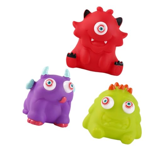VICASKY 3 Stück Monster Quetschspielzeug Stressabbau Spielzeuge in Grün Rot und Mitgebsel für Kindergeburtstag und Kreative Freizeitgestaltung von VICASKY
