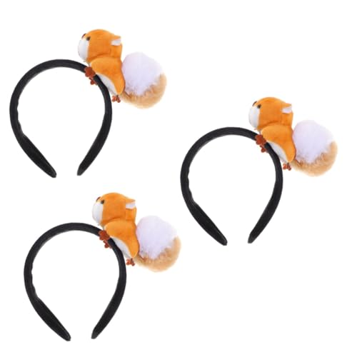 VICASKY 3 Stück Plüsch Eichhörnchen Haarreif Party Favors Cartoon Tier Haarband Weich Komfortabel Cosplay Halloween Kostüm Zubehör von VICASKY