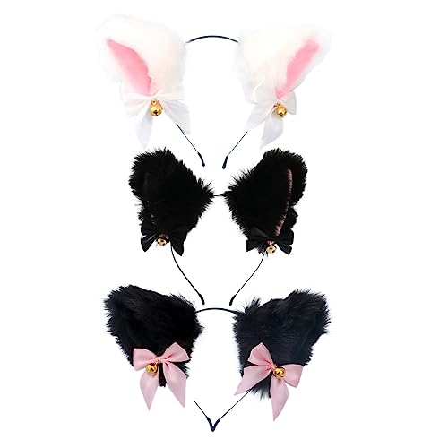 VICASKY 3 Stück Plüsch Katzenohren Haarreif Niedliches Cosplay Stirnband mit Glocken für Karneval Halloween und Geburtstagsfeiern Damen und Einzigartiges Design für Festliche Anlässe VICASKY 3 Stück Plüsch Katzenohren Haarreif Niedliches Cosplay Stirnband mit Glocken für Karneval Halloween und Geburtstagsfeiern Damen und Einzigartiges Design für Festliche Anlässe von VICASKY
