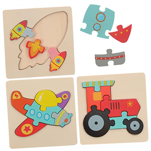 VICASKY 3 Stück Puzzle Kinderrätsel Rätsel Für DIY -holzrätsel Holzrätsel Frühpädagogisches Kinderhandwerk Hölzern von VICASKY