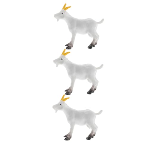 VICASKY 3 Stück Realistische Ziegen und Schaf Figuren Mini Bauernhof Modellspielzeug aus PVC Vielseitig für Dekoration DIY Szenen Lernspielzeug und Kreative Bastelprojekte Detailgetreu von VICASKY