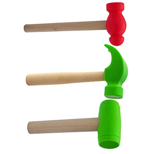 VICASKY 3 Stück Simuliertes Holzbearbeitungsspielzeug Kinderspielzeug Kinderhammer Gefälschter Holzhammer Kleinkindspielzeug Simulationshammer Kinderhammerspielzeug Gefälschter von VICASKY