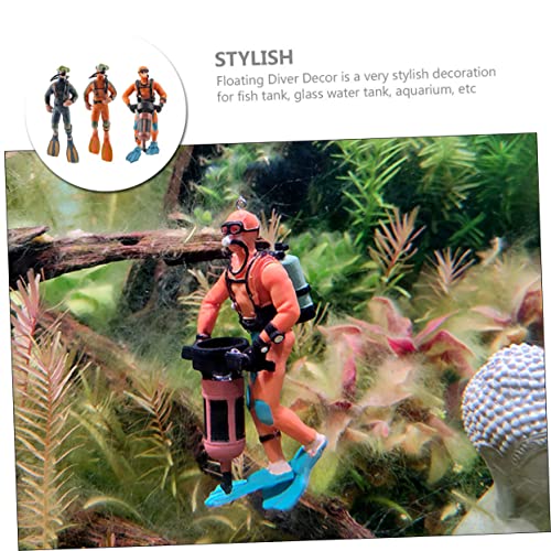 VICASKY 3 Stück Teiliges Aquarium Taucher Figur Schwimmende Deko Taucher Modell für Fischbecken Unterwasser Dekoration Naturnahe Aquarien Gestaltung von VICASKY