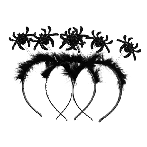 VICASKY 3 Stück Teiliges Halloween Haarreif mit Silbernen Spinnenfedern Flexibler Bequemer Kopfschmuck für Mädchen und Frauen für Halloween und Themenpartys VICASKY 3 Stück Teiliges Halloween Haarreif mit Silbernen Spinnenfedern Flexibler Bequemer Kopfschmuck für Mädchen und Frauen für Halloween und Themenpartys von VICASKY