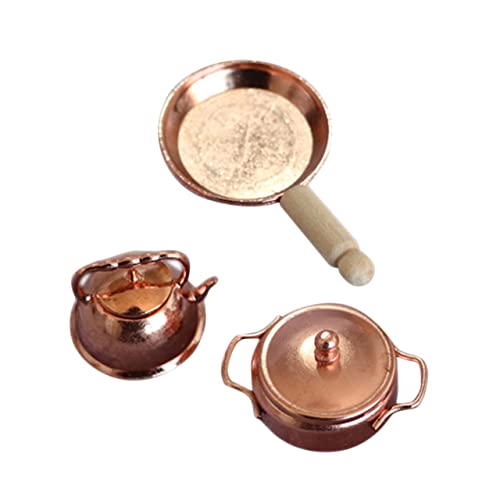 VICASKY 3 Stück Teiliges Mini Kochgeschirr Set Puppenhaus Zubehör Realistische Puppenküche mit Kessel Suppentopf und Pfanne Dekoratives Miniatur für Puppenhaus Dekoration VICASKY 3 Stück Teiliges Mini Kochgeschirr Set Puppenhaus Zubehör Realistische Puppenküche mit Kessel Suppentopf und Pfanne Dekoratives Miniatur für Puppenhaus Dekoration von VICASKY