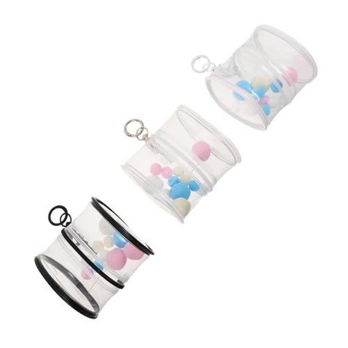 VICASKY 3 Stück Teiliges Transparentes PVC Display Bag Tragbare Aufbewahrungstasche für Actionfiguren und Robustes Kratzfestes Material mit Schlüsselanhänger Hängender Organizer für von VICASKY