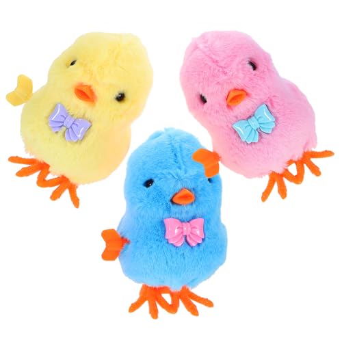 VICASKY 3 Stück Uhrwerk Huhn Grübler aufziehen Hühnchenspielzeug Küken Spielzeugküken für Kleinkinder aufwinden -Osterkorbfüller -Huhn- Plastik von VICASKY
