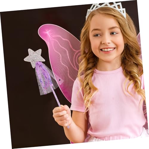 VICASKY 3 Stück Zauberstab mit Sternen Pailletten und Fransen Leichte Fee Sticks für Mädchen Halloween Kostümfest Party Accessoire Sicher Tragbar Lebhaftes Design für Rollenspiele von VICASKY