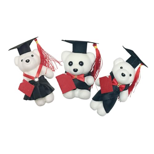 VICASKY 3 Stücke Dr. Bärenpuppe Abschlussbär-Dekoration Plüsch Für High-School-absolventen Geschmückter Bär Zum Abschluss Geschenkbär Abschlusstiergeschenk Graduierung Plüschtier Filzstoff von VICASKY