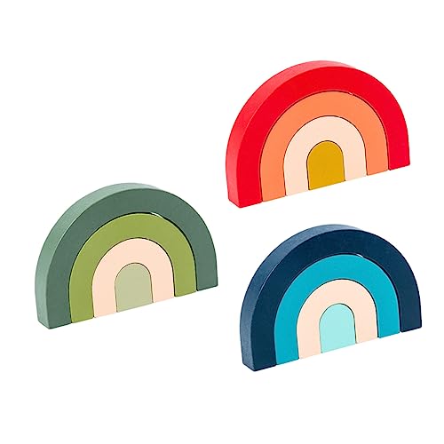 VICASKY 3 Stücke Ziegel Pädagogisches Holz Lustige Regenbogen Stapeln Spiel VICASKY 3 Stücke Ziegel Pädagogisches Holz Lustige Regenbogen Stapeln Spiel von VICASKY