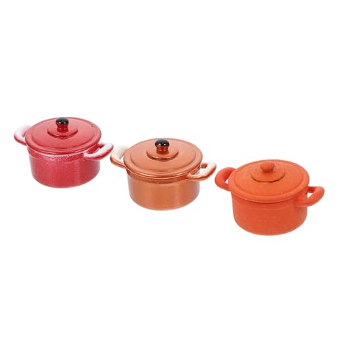 VICASKY 3 Teiliger Puppenhaustopf Puppenhauszubehör Kleines Kleines Winzige Häuser Winzige Häuser Mini Hauszubehör Kochtopf Für Mini Mini Kochgeschirr Eisen von VICASKY