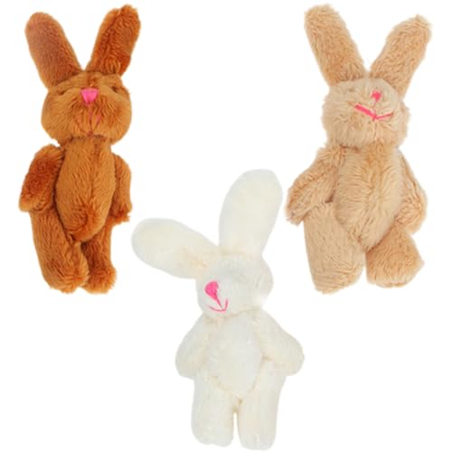 VICASKY 3 Teiliges Gelenkkaninchen Puppenspielzeug Ornamente Für Babypuppen Babypuppen Ausgestopfter Hase Mini Plüschtiere Kleiner Hase Winziger Hase Mini Osterhasen Hasen von VICASKY