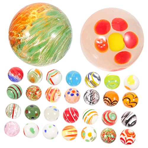 VICASKY 30 Stück Glasmarbles Handgefertigte Glasmurmeln für Aquarien Dekoration Kindersichere Spielzeuge und Kreative Bastelprojekte für Fischbehälter von VICASKY