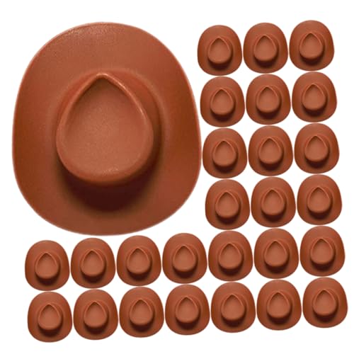 VICASKY 30 Stück Mini Cowboyhüte Dekoration für Kuchen Puppen und Feiertage Schokoladenfarbe für Fotografie und Festlichkeiten VICASKY 30 Stück Mini Cowboyhüte Dekoration für Kuchen Puppen und Feiertage Schokoladenfarbe für Fotografie und Festlichkeiten von VICASKY