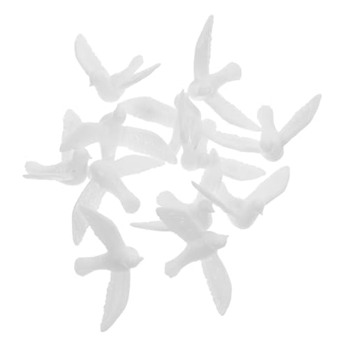 VICASKY 30 Stück Miniatur Weiße Tauben Figuren aus Resin Realistische Kleine Tauben Deko für Puppenhaus Kindgerechte Langlebige Mini Simulation Taubenmodelle für Micro Landschaft und von VICASKY