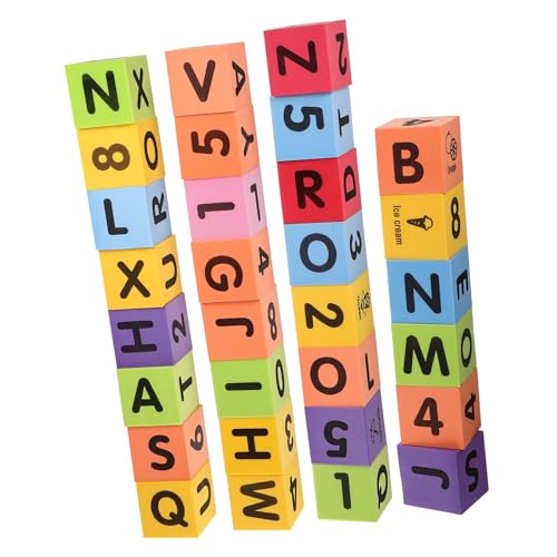 VICASKY 30 Stück Teiliges Badespielzeug aus Bunten Eva Buchstaben und Zahlen Weiche Schwimmfähige Lernblöcke für Kleinkinder Fördert Buchstabenerkennung und Spielerisches Lernen im Bad von VICASKY