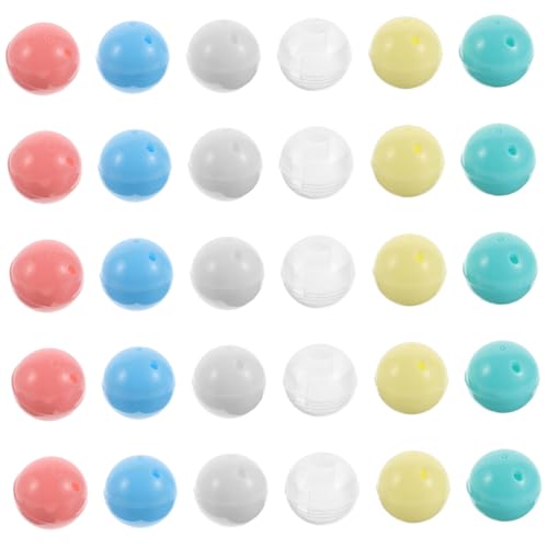 VICASKY 30 Stück Teiliges Mini Automatenkapseln aus Kunststoff Transparente Bunte Befüllbare Kugeln für DIY Bastelprojekte Partyspiele Ostern und Kindergarten Vielseitige Raffle Balls für von VICASKY