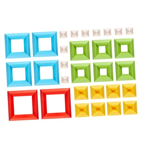 VICASKY 30 Stück Teiliges Stapelspielzeug aus Robustem Material Kindersicher Feinmotorikfördernd Geometrische Formen zum Lernen Interaktives Konstruktionsspielzeug für Kleinkinder Jahre von VICASKY