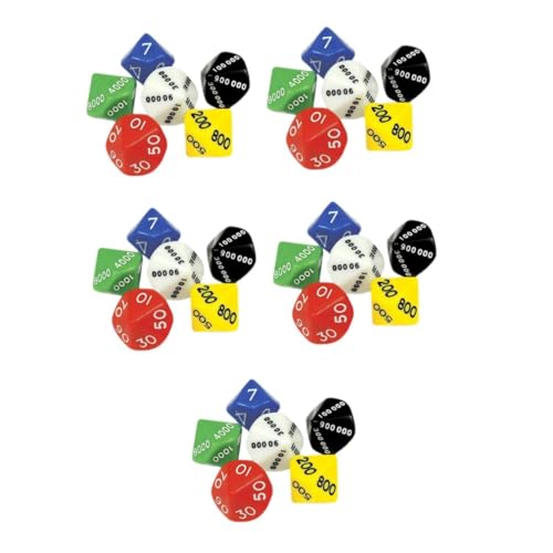 VICASKY 30 Teiliges Mehrseitiges Würfelset für Brettspiele Farbige Partyspielwürfel mit Abgerundeten Ecken Kompakt und Leicht für Spielrunden und Gesellige Zusammenkünfte von VICASKY