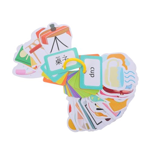 VICASKY 30st Früherziehungskarten Tragbares Kinderspielzeug Lernkarten Englisch Lernspielzeug Tragbare Lernkarten Kinderzubehör Lernkarten Für Bildungskarten Spielkarten Papier von VICASKY
