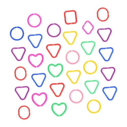 VICASKY 30st Geometrische Schnallenkette Verbinden Babyrasseln & Plüschringe Ringe Für Babyspielzeug -Links Spielzeugkette Gliederkette Verbindet Ringe Plastik von VICASKY