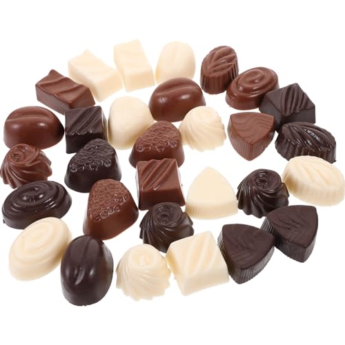 VICASKY 30st Schokoriegel Masse Lebensmittel Bulk-Schokolade Simuliertes Schokoladenmodell Gefälscht Miniatur-zubehör Biegbar Simulierte Schokolade Künstlicher Keks Pralinen PVC von VICASKY