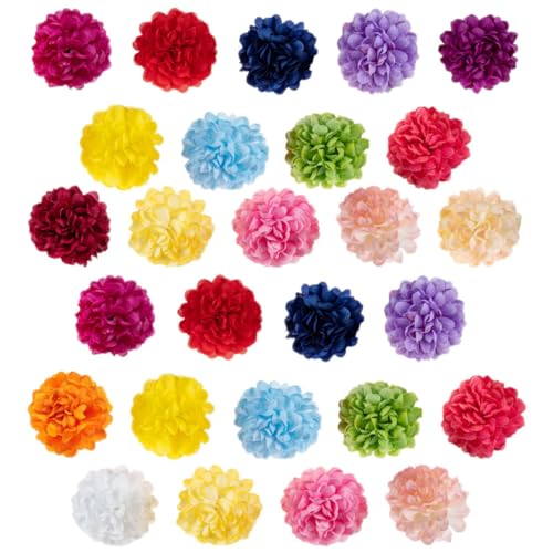 VICASKY 35 Stück DIY Lebensechte Blütenköpfe Gewächshaus Seidenblumenköpfe Zum Basteln Künstliche Blumenköpfe Künstliche Gänseblümchen-blumenköpfe Künstlicher Chrysanthemenkopf Stoff von VICASKY