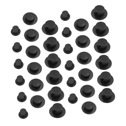 VICASKY Mini Zylinder Bastelset 36tlg Schneemann Material Hüte Für Puppen Kunststoff Miniatur Zylinder von VICASKY