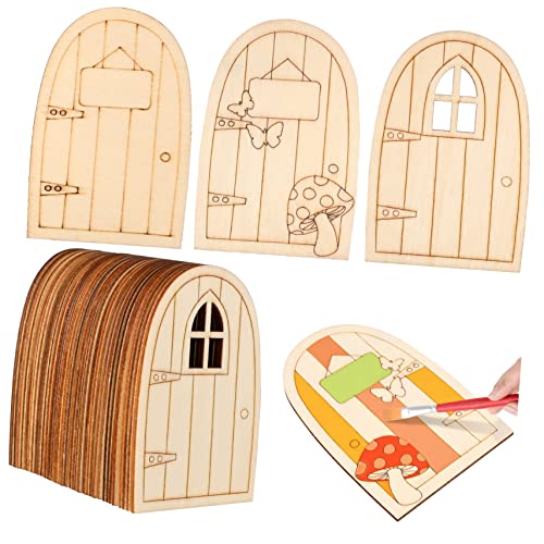 VICASKY 36Stücke Mini Holz Tür Teiliges Kreatives Dekorationsset für Garten Desktop Märchentüren aus Holz mit Abgerundetem Design für Weihnachtsdeko und Gartenfiguren VICASKY 36Stücke Mini Holz Tür Teiliges Kreatives Dekorationsset für Garten Desktop Märchentüren aus Holz mit Abgerundetem Design für Weihnachtsdeko und Gartenfiguren von VICASKY