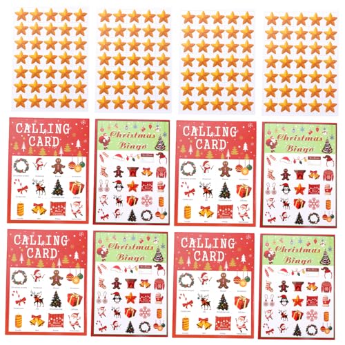 VICASKY 37 Stück Weihnachts-Bingo Weihnachts-Winter-Bingo-Karten Weihnachtsfeierspiel Papier-Bingo-Spiel Partyzubehör Weihnachts-Bingo-Karten Bingo-Spiele Spielkarten Green Papierstau von VICASKY