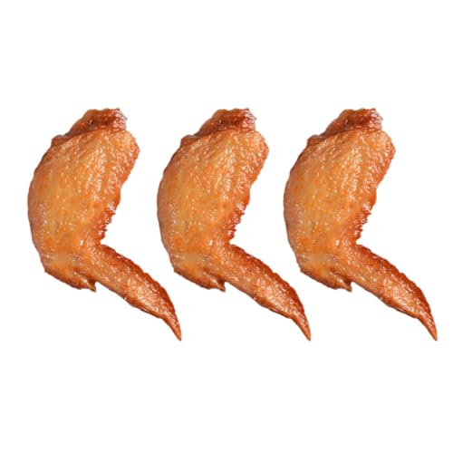 VICASKY 3Pcs Simulierte Hühnerflügel-Ornamente gekocht künstlich Fleisch realistischer gebratener hähnchenflügel gefälschter gebratener Hähnchenflügel Vorzeigemodell PVC Brown VICASKY 3Pcs Simulierte Hühnerflügel-Ornamente gekocht künstlich Fleisch realistischer gebratener hähnchenflügel gefälschter gebratener Hähnchenflügel Vorzeigemodell PVC Brown von VICASKY