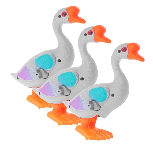 VICASKY 3St Aufzieh kinderspielzeug für Ostergeschenk Dinosaurierspielzeug Gänselaufspielzeug in Gänseform Tanzendes aufziehen Metall Grey von VICASKY