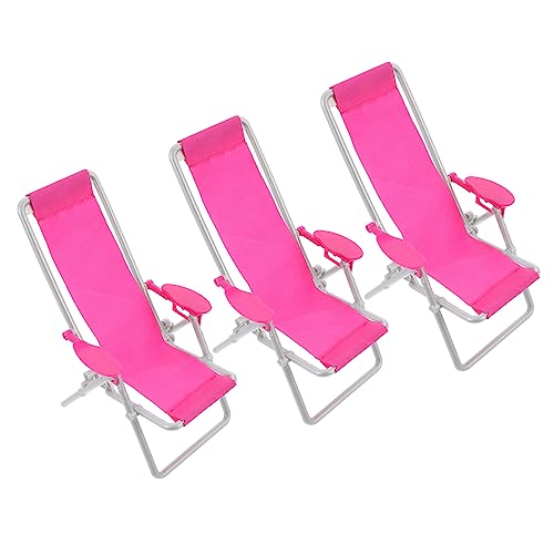 VICASKY 3stücke Miniatur Liegestühle Für Dekorationsmöbel Für Spielzeug Strand-Lounge-stühle Für Mini-häuser Und Mikrolandschaften von VICASKY
