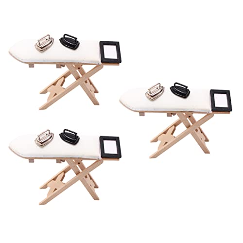 VICASKY 3St Mini-Bügeltisch Organisation Spitze Stärke Maschine Planke Mini Mini Toys Miniature Ironing Board Mini Modell Bügeltisch Bügeleisen Bügelbrett Modell Holz von VICASKY