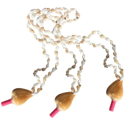 VICASKY Pfeifenspielzeug-set 3-teilig Muschelförmige Pfeifen Musikspielzeug Für Kleinkinder Musikinstrumente Für Jungen Und Mädchen Muschelpfeifen-halskette Zufällige Farbe von VICASKY