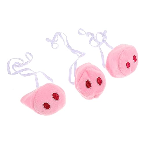 VICASKY 3St gefälschte Tiernase Kuh Nase tierischer Plüsch Tierische Verkleidung für Bühnenauftritte Plüsch Schweinenase Teufelskostüm -Outfits Cosplay Schweinenase Plüsch-Schweinenase von VICASKY
