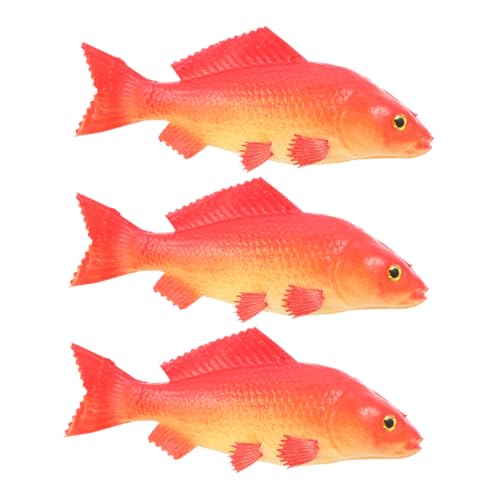 VICASKY 3St künstlicher Fisch Tiere Gestell Tank Karpfen Modelle künstliche Fische plastikfische gartendeko inneneinrichtung Simulation von Tierfiguren gefälschtes Tiermodell Pu rot von VICASKY